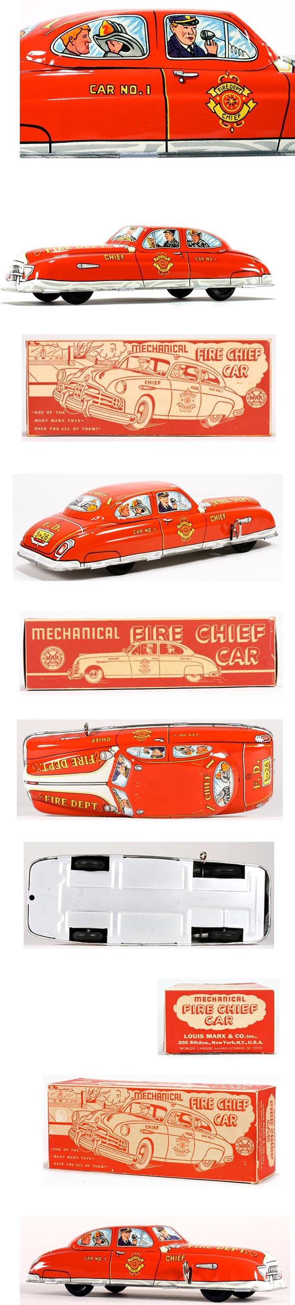 1950 Marx, Mechanical Fire Chief Car in Original Box